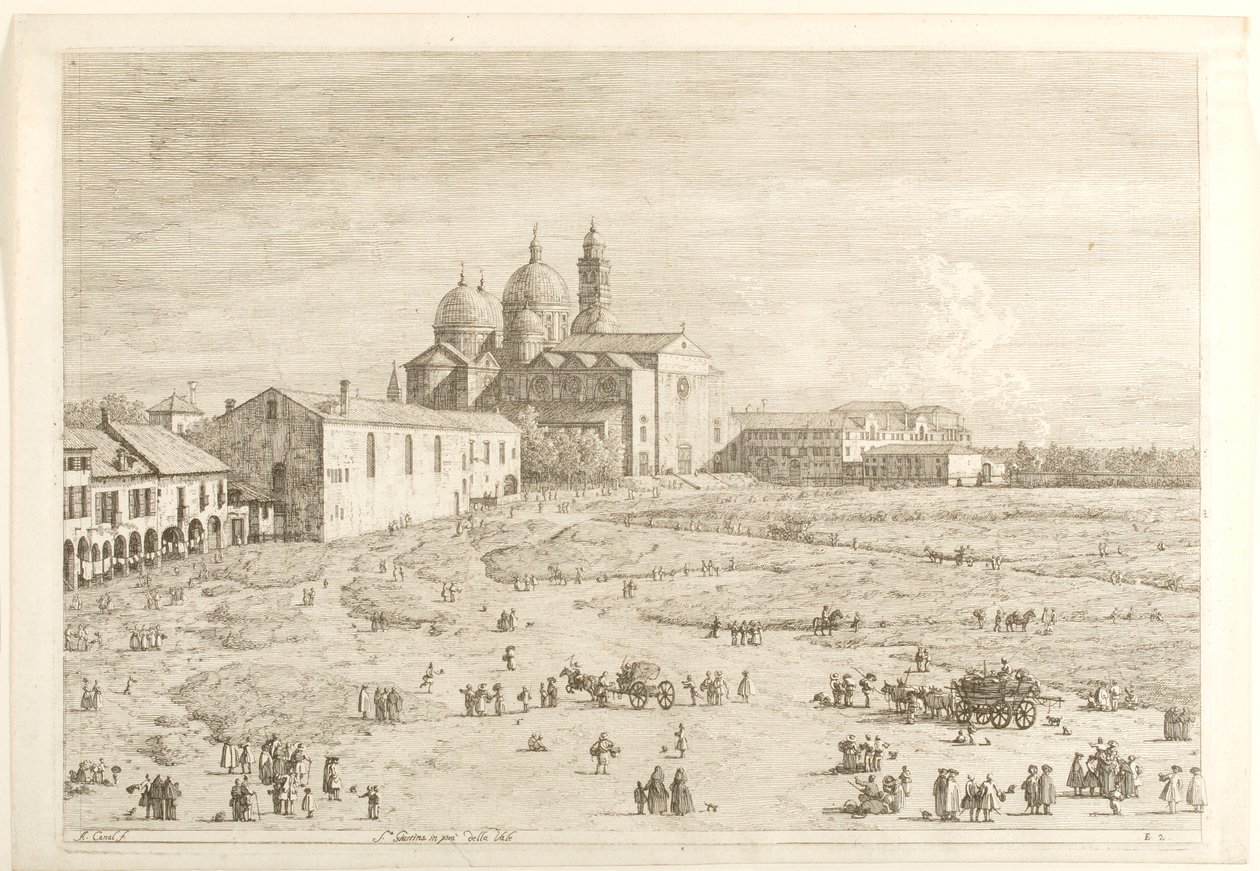 S. Giustina i Prà della Valle, fra serien «Udsigter» af Canaletto