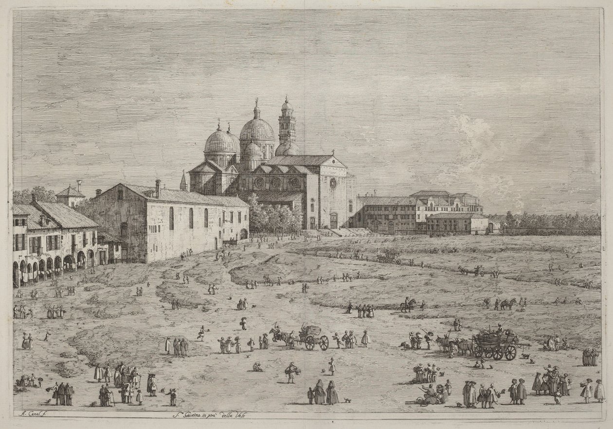 Santa Giustina in Prà della Valle af Canaletto
