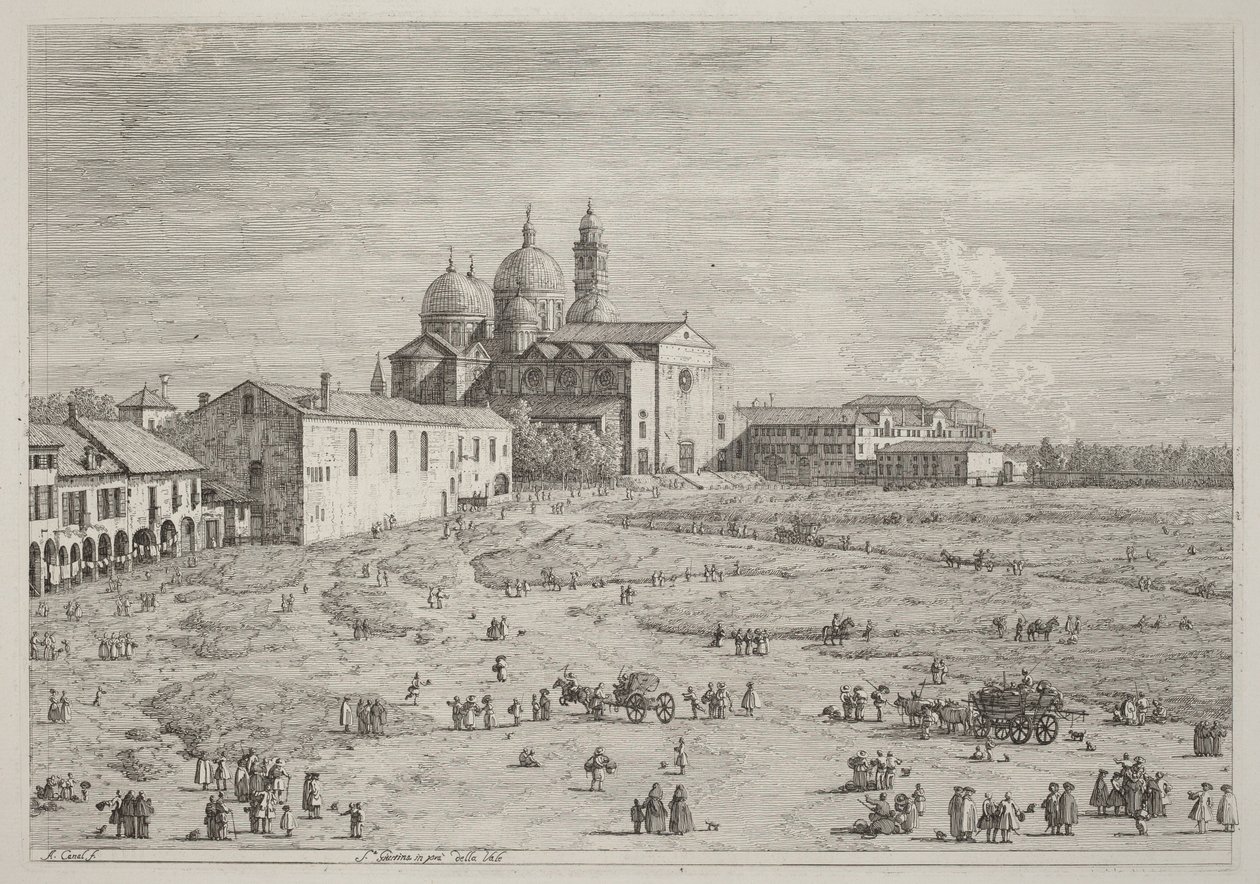Santa Giustina i Prà della Valle af Canaletto