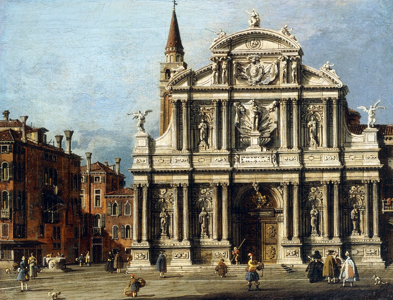 Kirken og Campo Santo Maria Zobenigo, Venedig, af Giovanni Antonio Canal