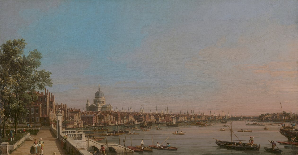 Byen fra nær terrassen i Somerset House af Canaletto