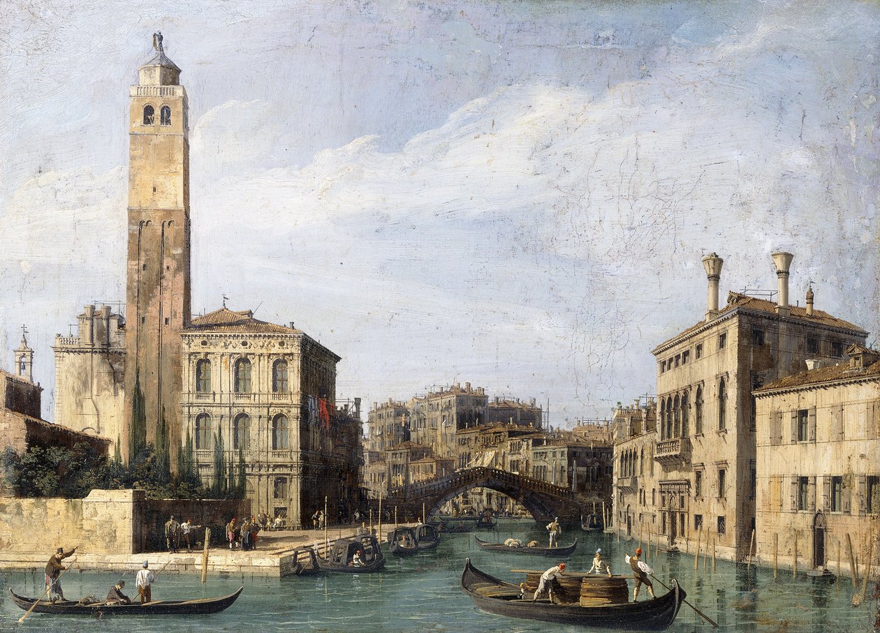 Canal Grande med San Geremia, Palazzo Labia og indgangen til Cannaregio, ca. 1726-1730 af Giovanni Antonio Canal