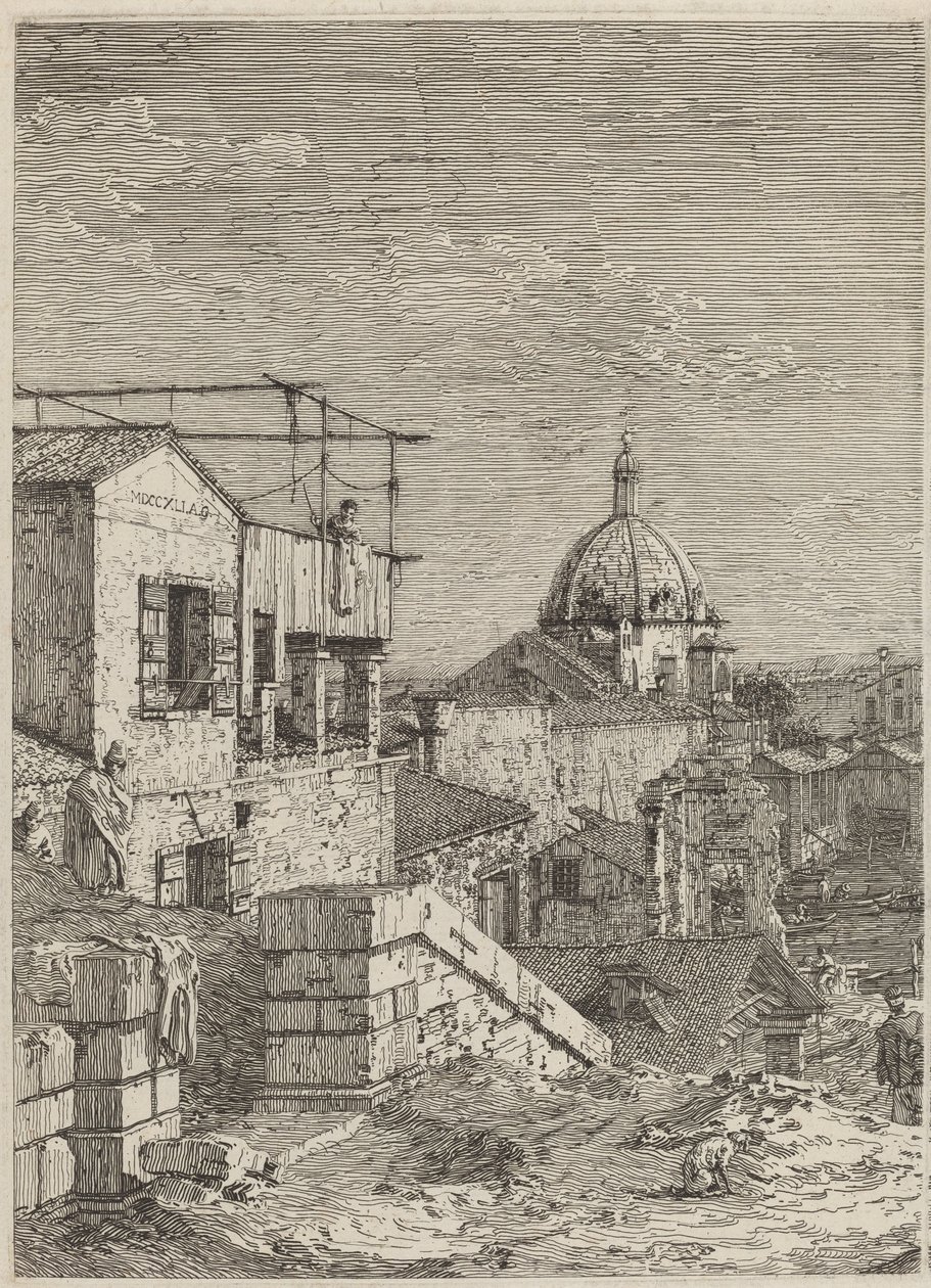 Huset med inskriptionen [til venstre] af Canaletto
