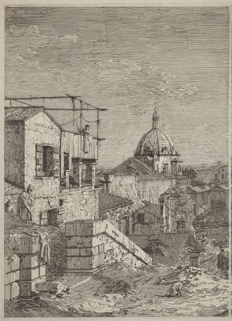 Huset med inskriptionen [til venstre] af Canaletto