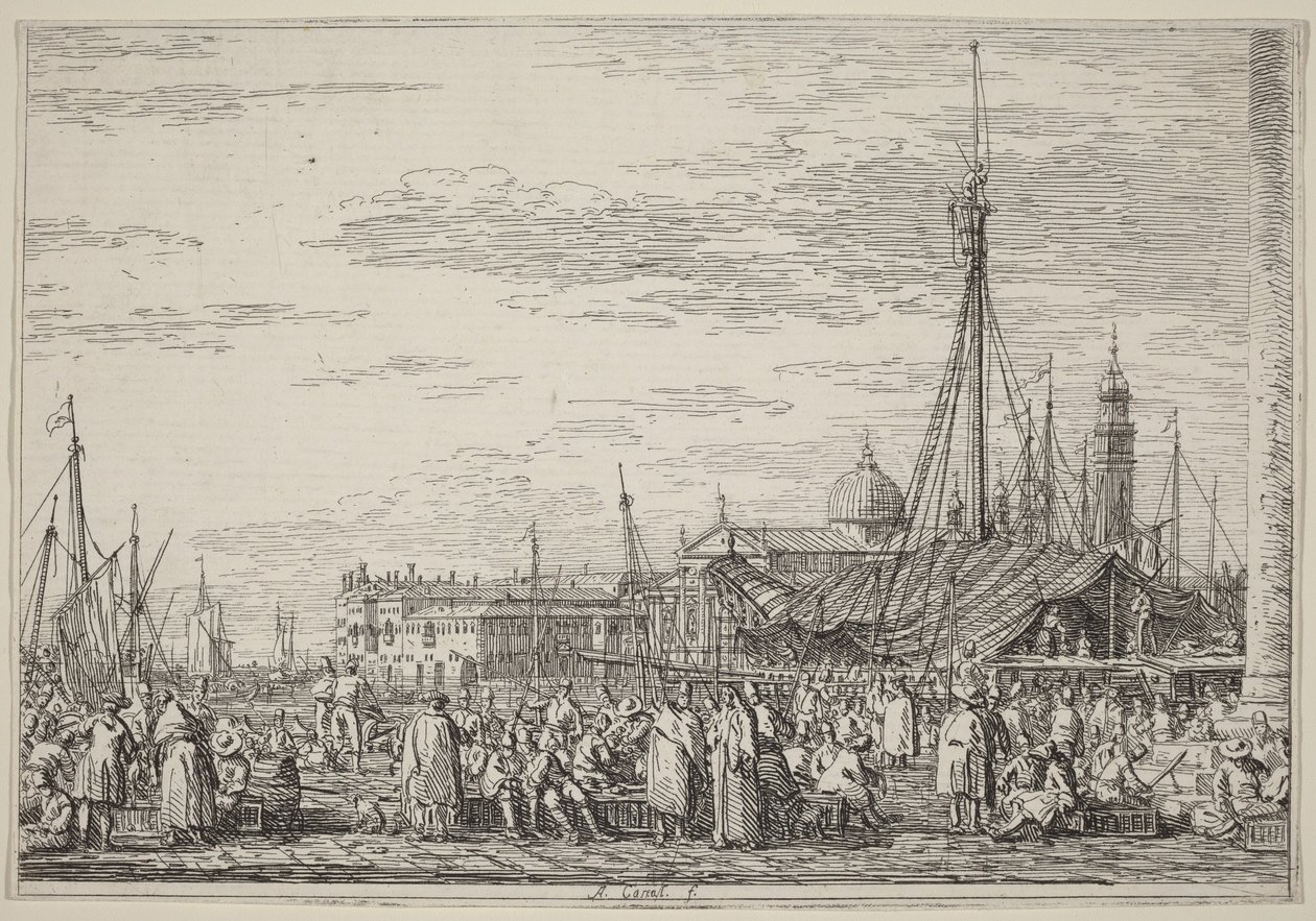 Markedet på Moloen af Canaletto