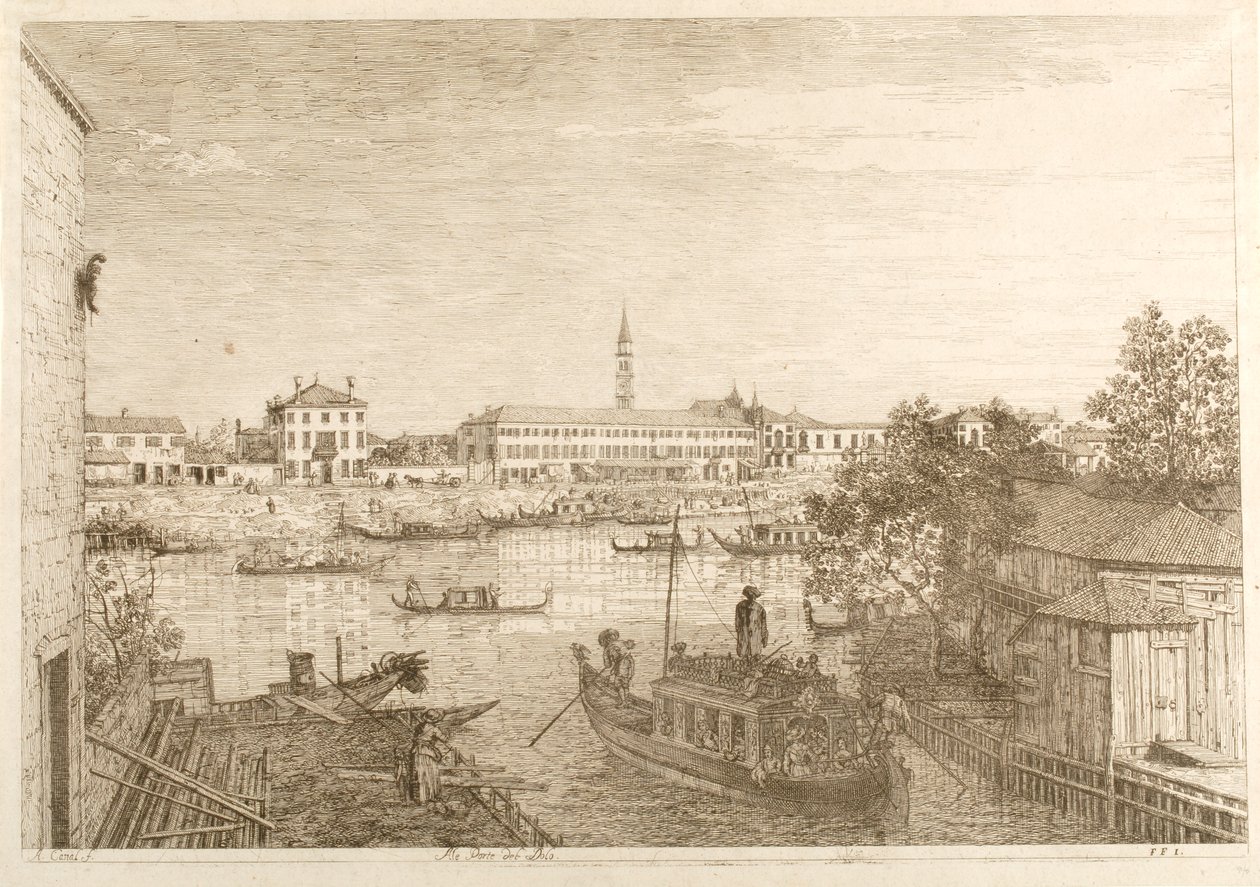Havnen i Dolo, fra serien «Udsigter» af Canaletto