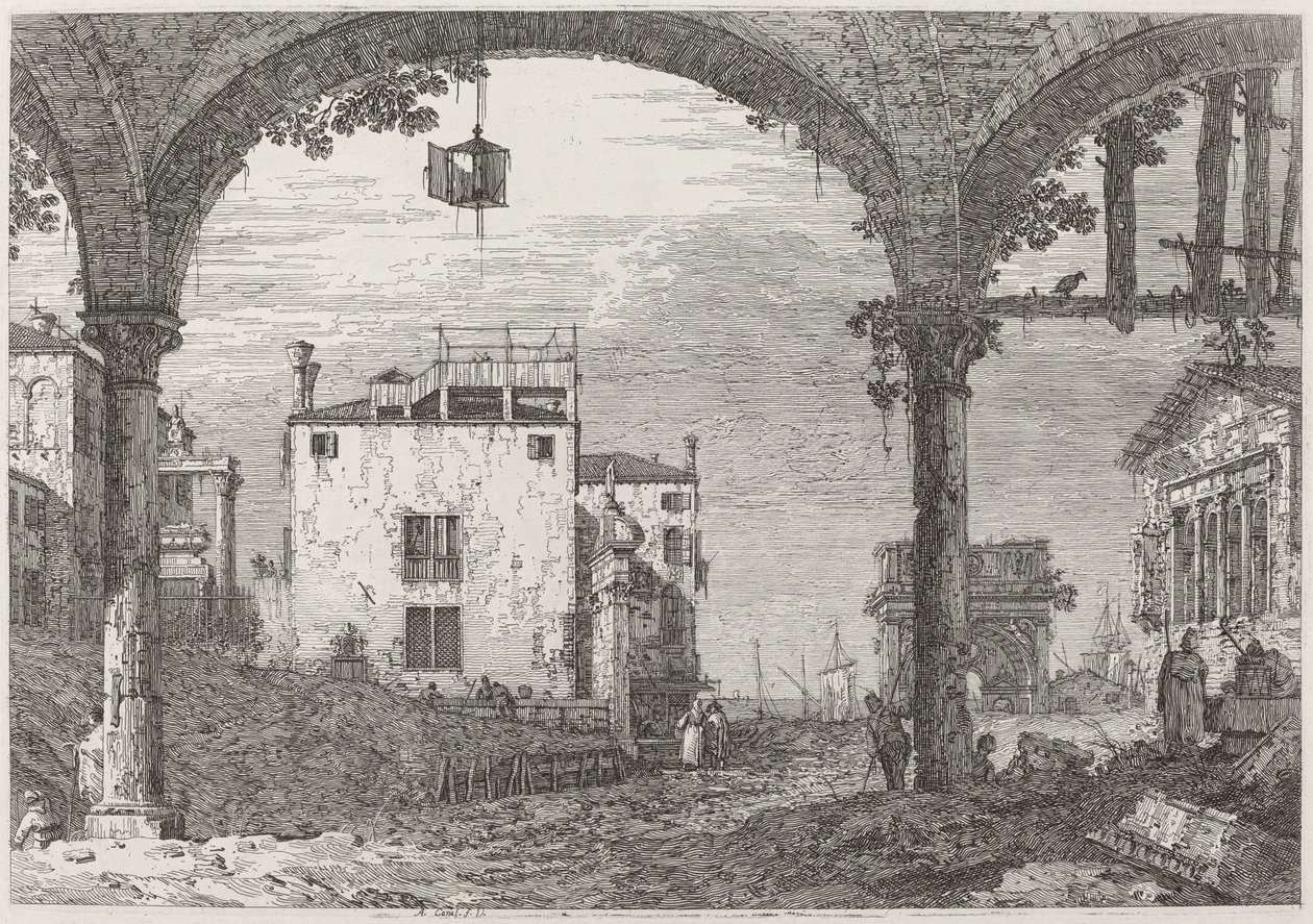 Portikoen med lanternen af Canaletto