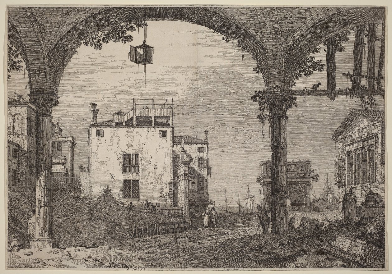 Portikken med lanternen af Canaletto