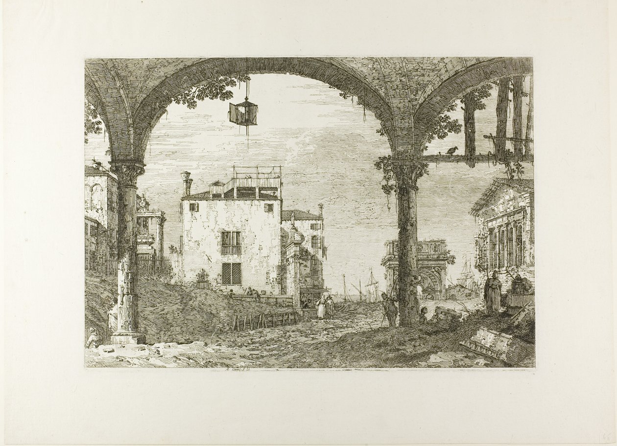 Portikoen med lanternen, fra Vedute af Canaletto