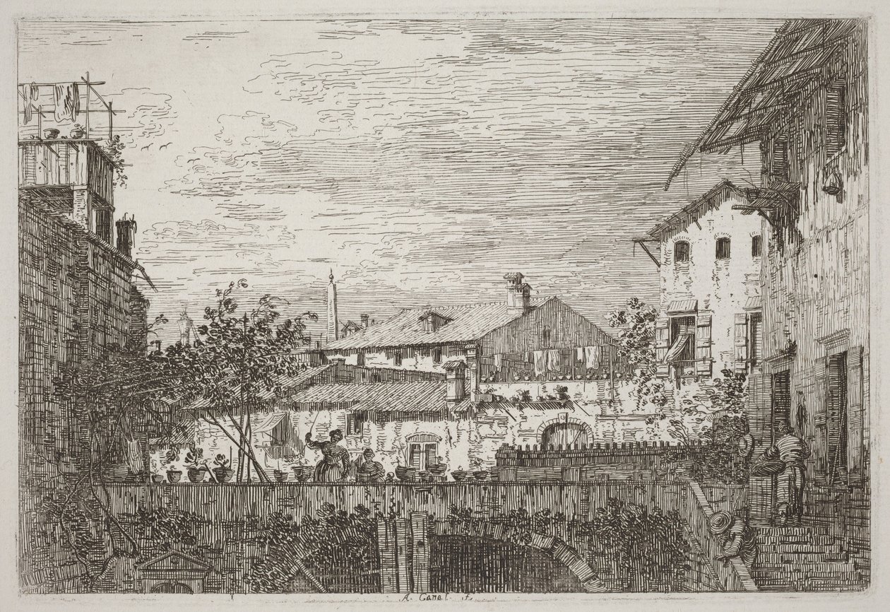 Terrassen [nederst til højre] af Canaletto
