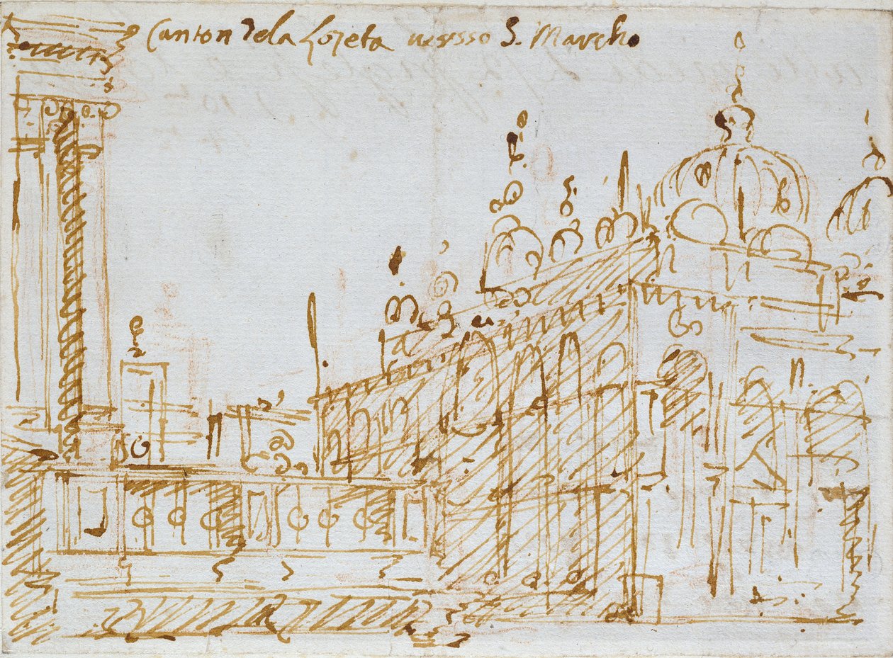 Venedig: Markus og Loggetta, midten af det 18. århundrede af Canaletto