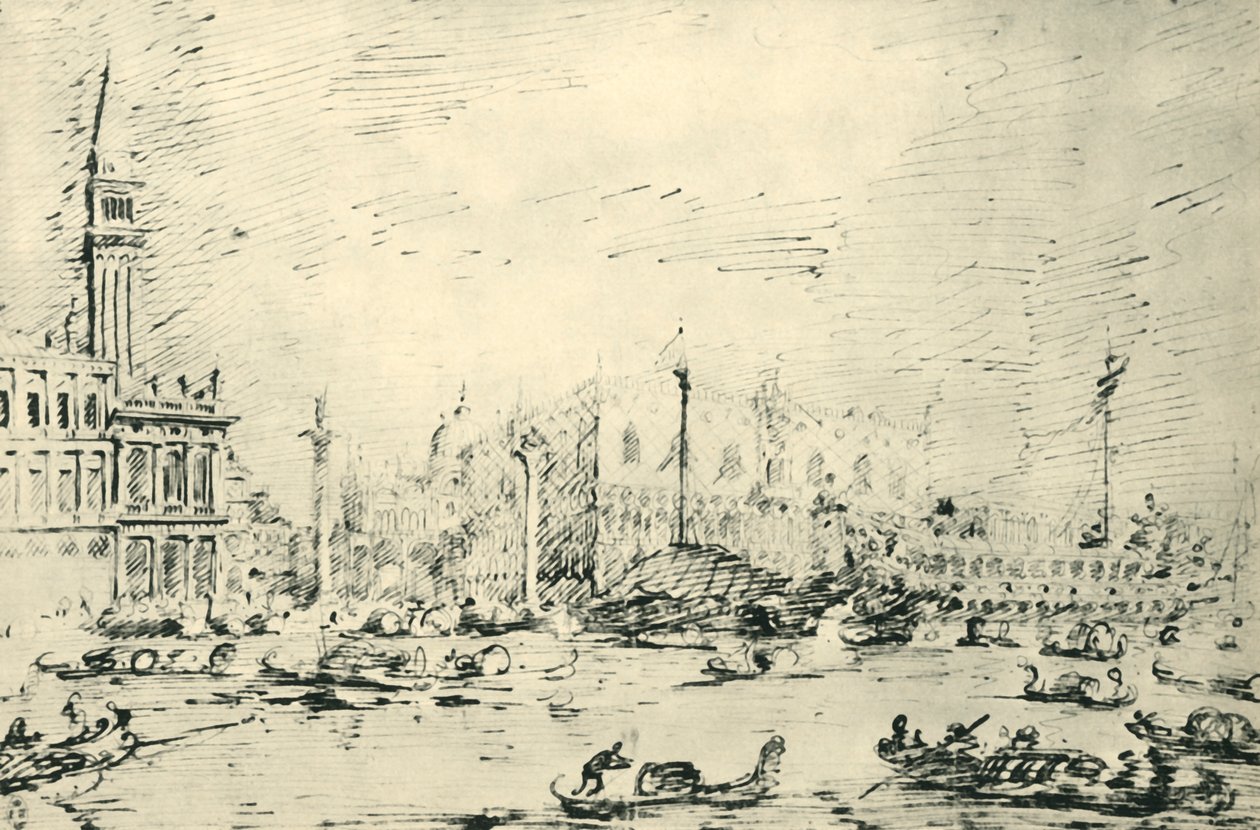 Venedig: Bacino di San Marco på Kristi Himmelfartsdag 1729, 1943. af Giovanni Antonio Canal