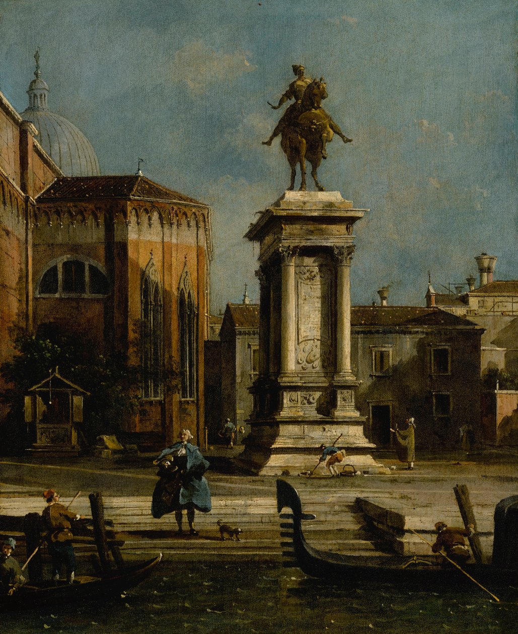 Udsigt til rytterstatuen af Bartolomeo Colleoni af Canaletto