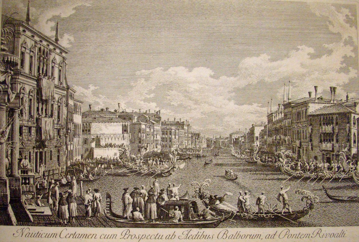 Vandfestival på Canal Grande i Venedig. Palazzo Balbi, bygget i det 16. århundrede, i venstre forgrund. af Canaletto