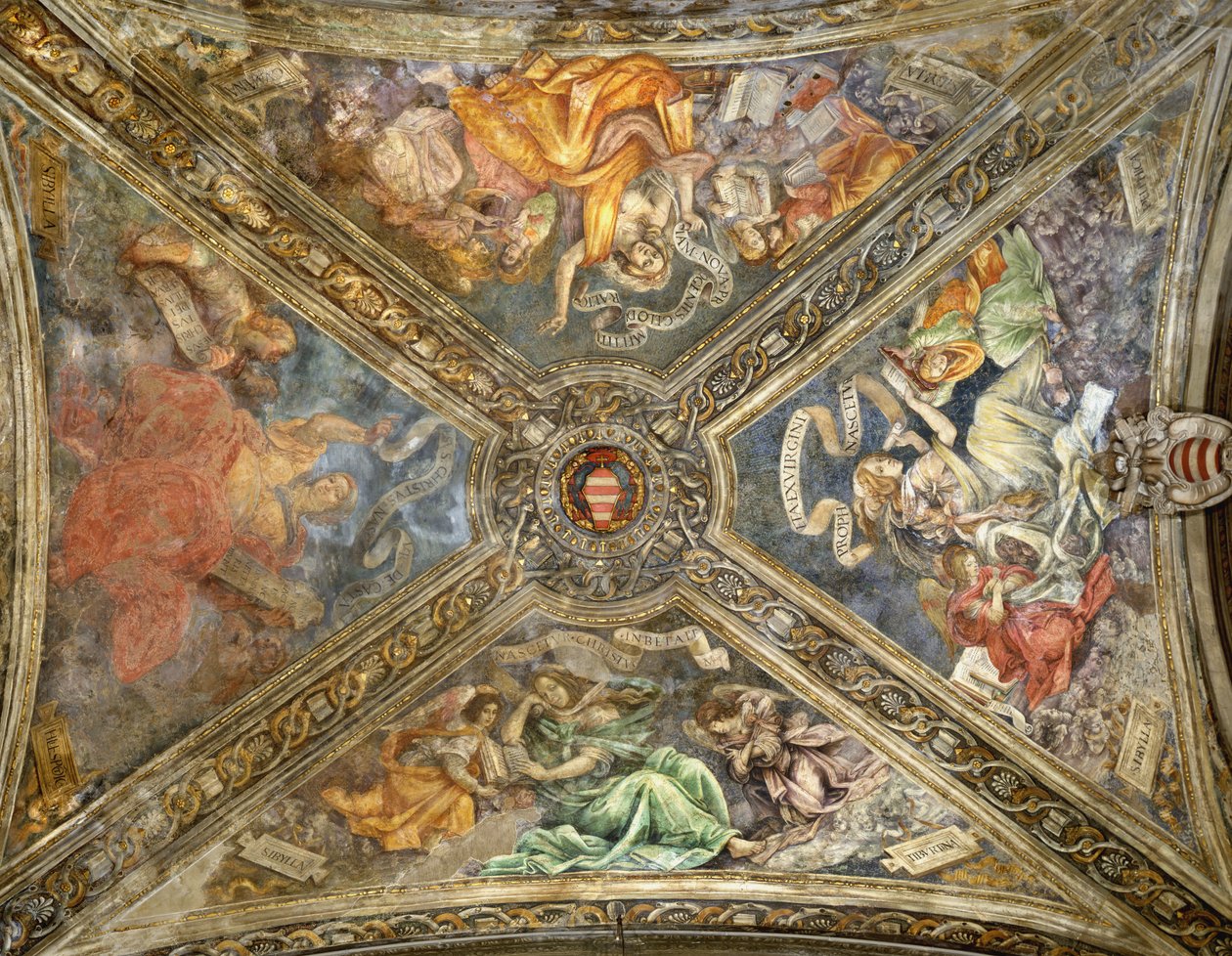 Sibyllerne i Tibur, Delphi, Cumae og Hellespont, Carafa Chapel, Santa Maria sopra Minerva, Rom af Capponi