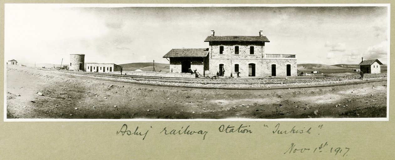 Asluj Jernbanestation, 1. november 1917 af Capt. Arthur Rhodes