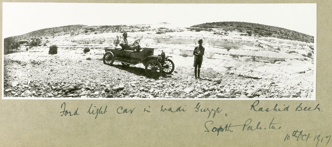 Ford let bil i Wadi Guzzeh, Rashid Beck, Sydpalæstina, oktober 1917 af Capt. Arthur Rhodes