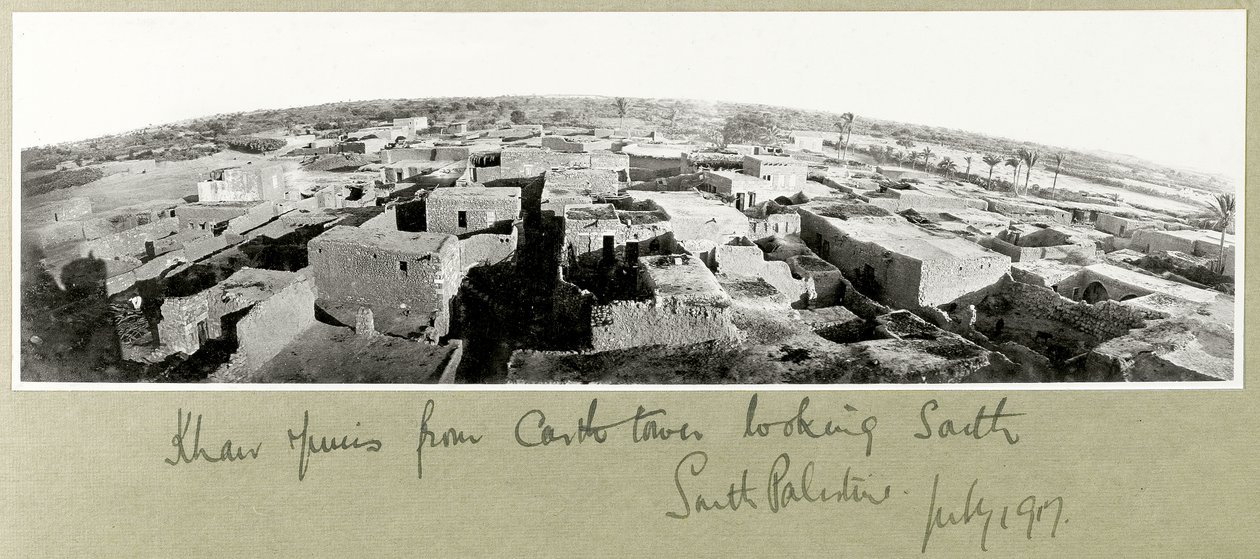 Khan Yunis fra slotstårnet, Sydpalæstina, juli 1917 af Capt. Arthur Rhodes