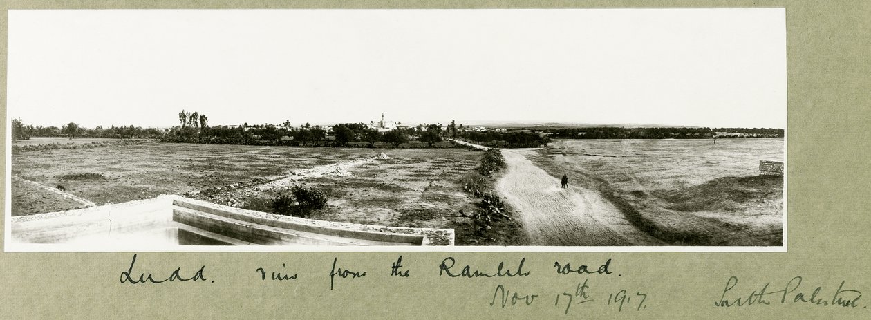 Ludd, udsigt fra Ramleh Road, 17. november 1917 af Capt. Arthur Rhodes