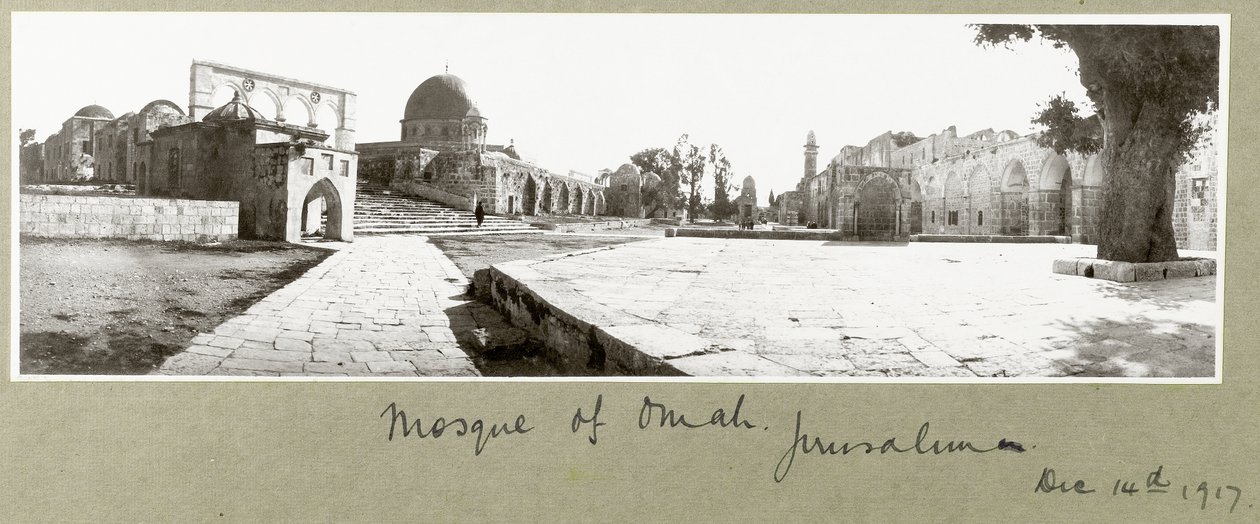 Omar-moskeen, Jerusalem, 14. december 1917 af Capt. Arthur Rhodes