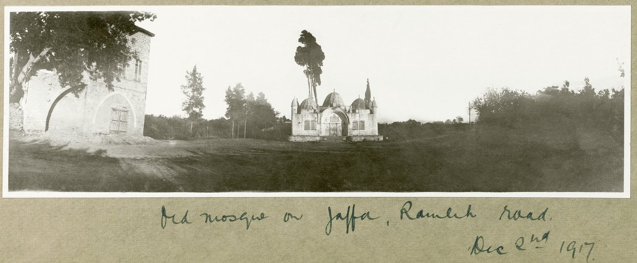 Gammel moské på Ramleh Road, Jaffa, 2. december 1917 af Capt. Arthur Rhodes