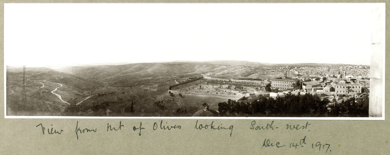 Udsigt fra Oliebjerget vendt mod sydvest, 14. december 1917 af Capt. Arthur Rhodes