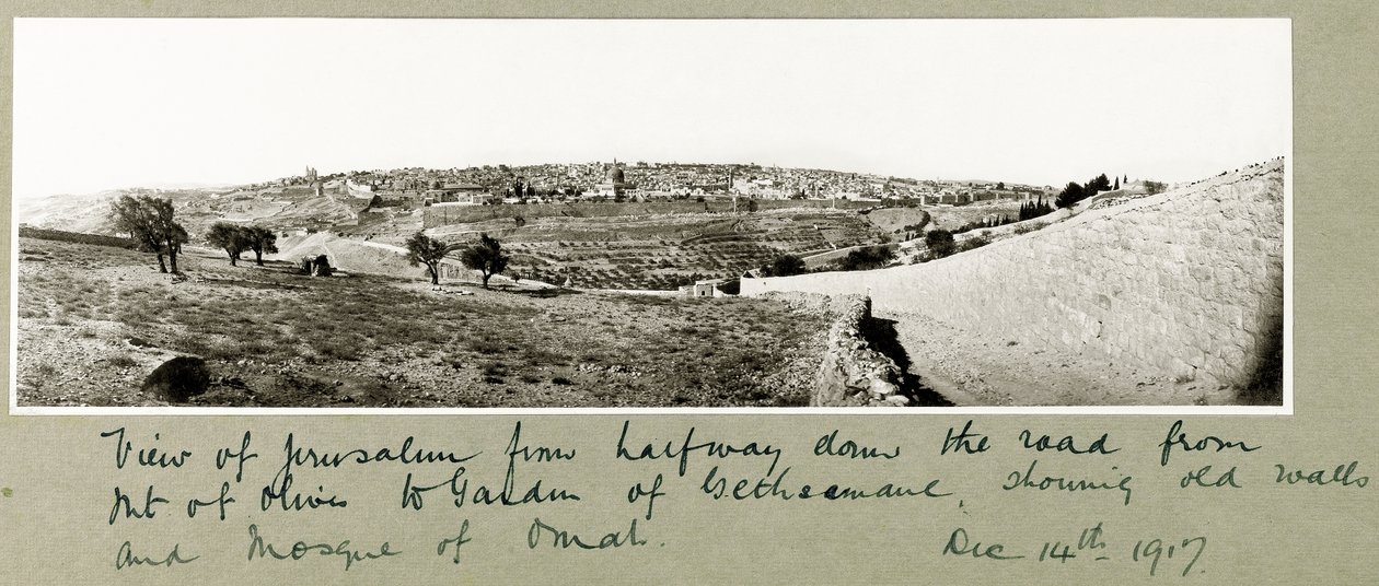 Udsigt over Jerusalem, 14. december 1917 af Capt. Arthur Rhodes