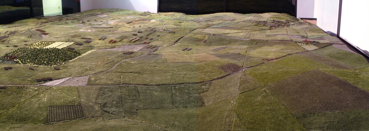 Diorama fra slaget ved Waterloo, der viser tropper placeret kl. 19.45 den 18. juni 1815 (blandet medier) (detaljer) af Capt. William Siborne