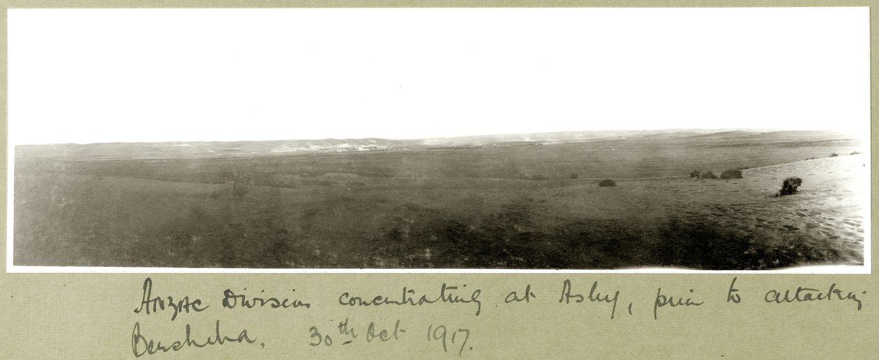 ANZAC-division koncentrerer sig ved Asluj før angreb på Beersheba, 20. oktober 1917 af Capt. Arthur Rhodes