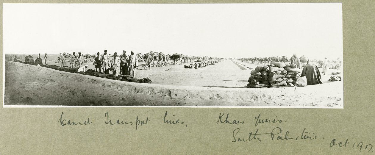 Camel Transport Lines, Khan Yunis, oktober 1917 af Capt. Arthur Rhodes