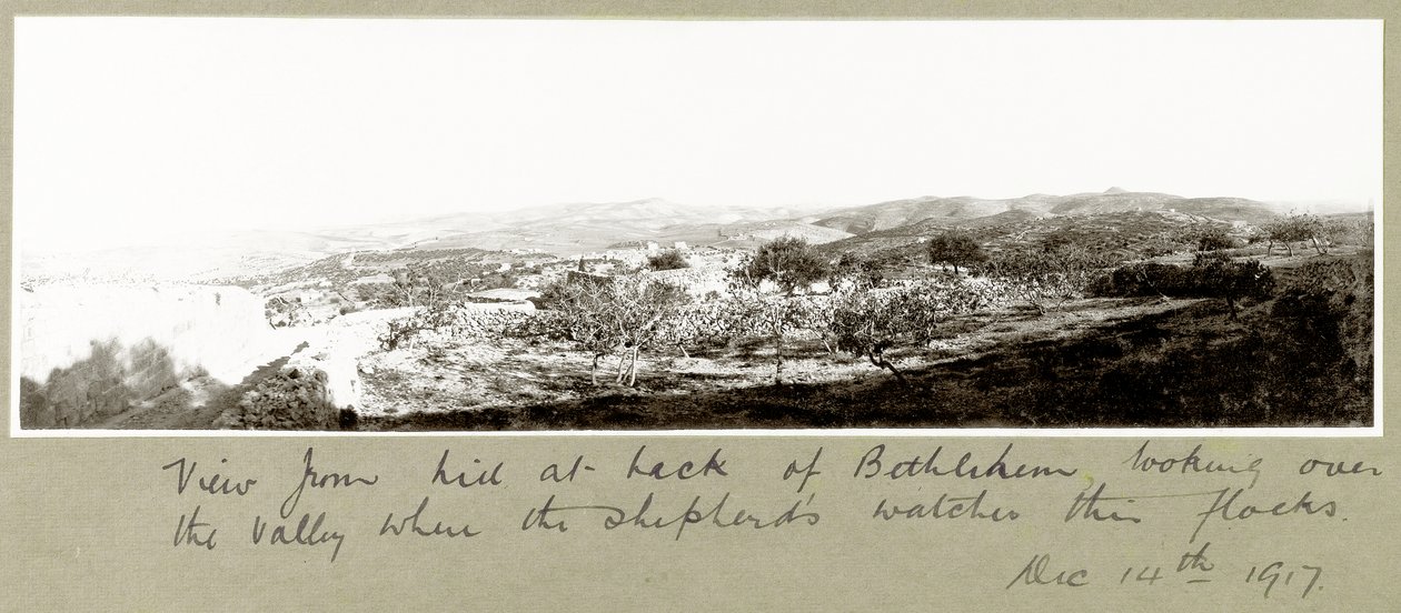 Udsigt fra bakken bag Betlehem, 14. december 1917 af Capt. Arthur Rhodes