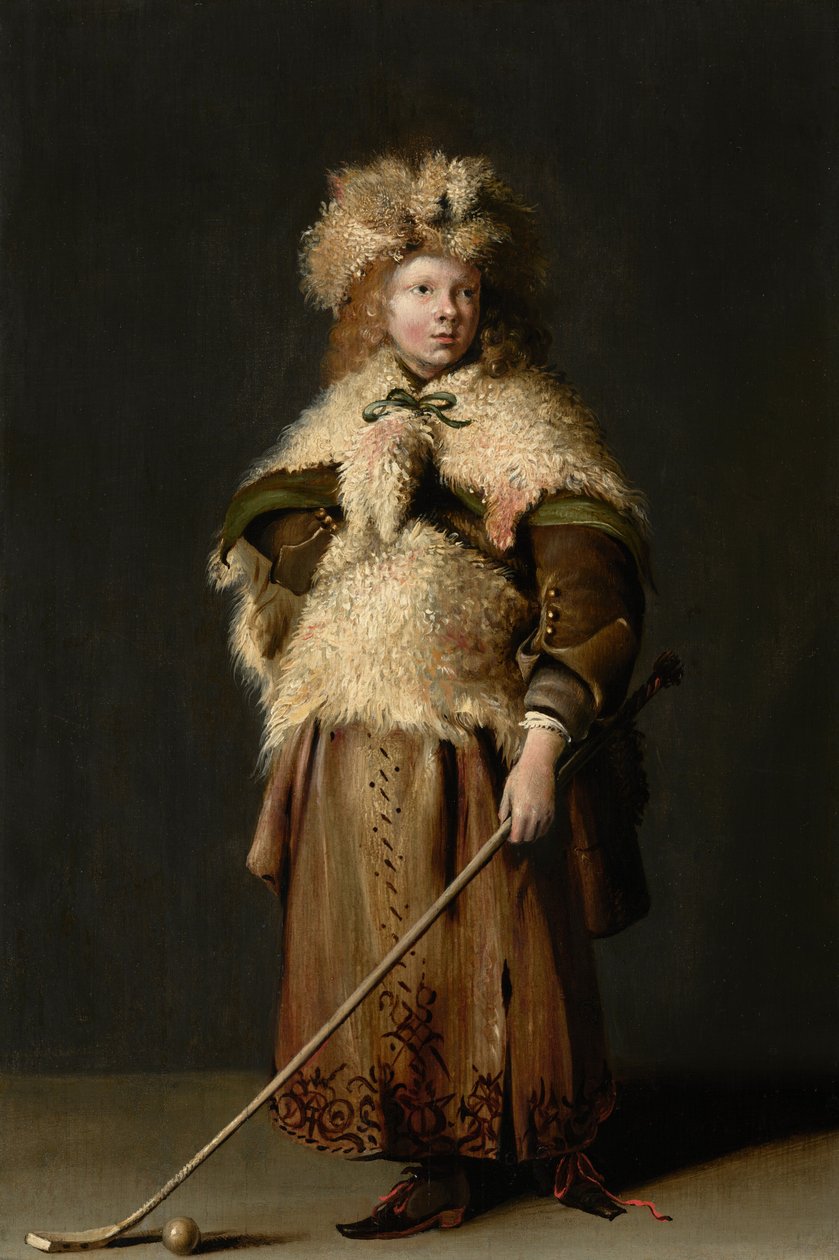 Moses ter Borch holder en kolfstang, ca. 1655 (olie på panel) af Capt. Frederick Parr