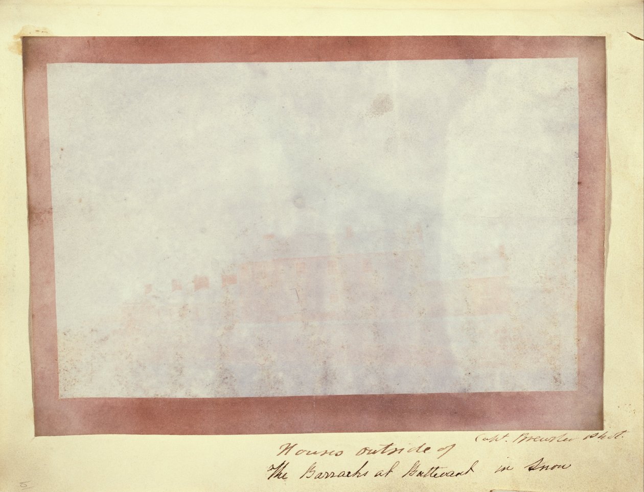 Huse uden for kasernen ved Buttevant i sne af Capt. Henry Craigie Brewster