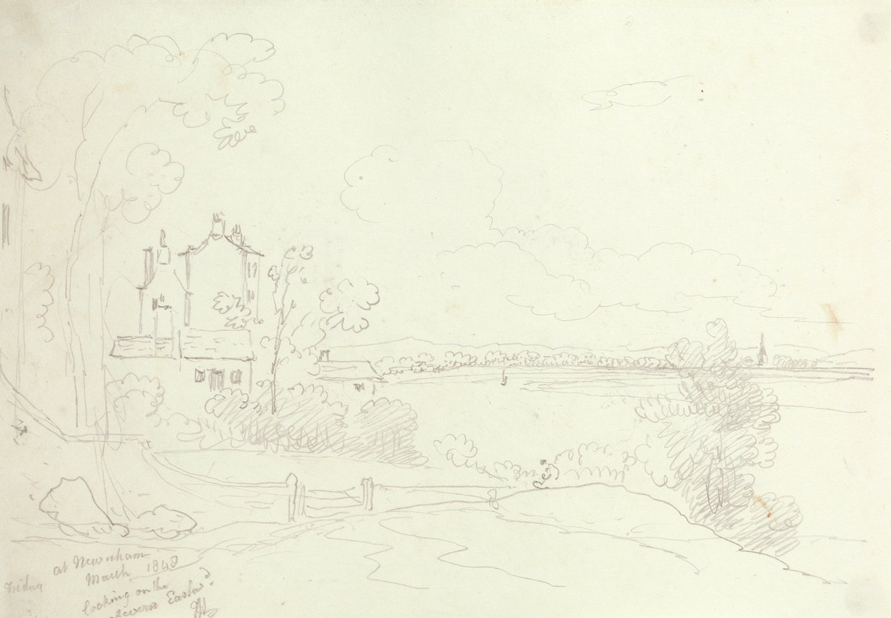 At Newnham Looking on the Severn Eastward, marts 1848 af Capt. Thomas Hastings