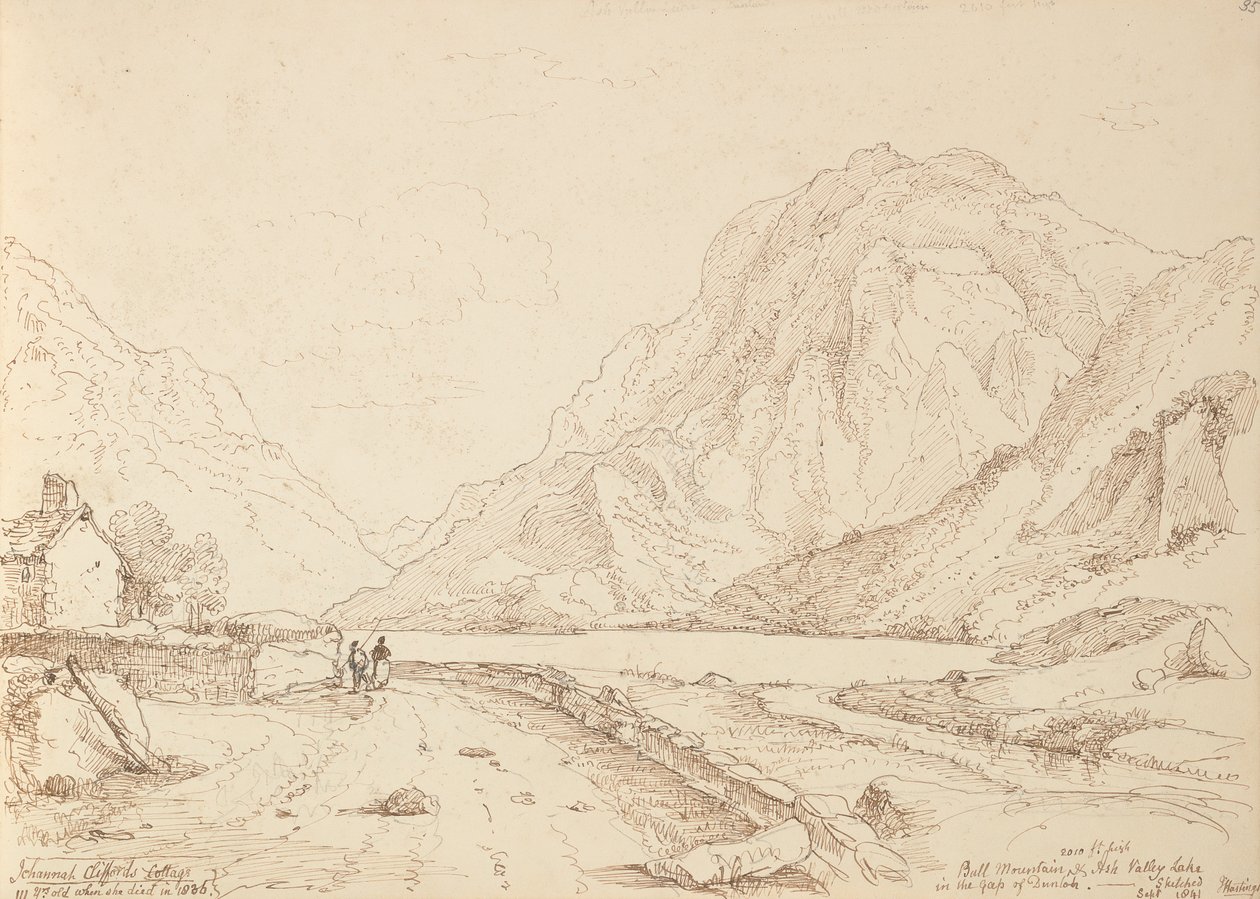 Bull Mountain og Ash Valley Lake i Gap of Dunloh, september 1841 af Capt. Thomas Hastings