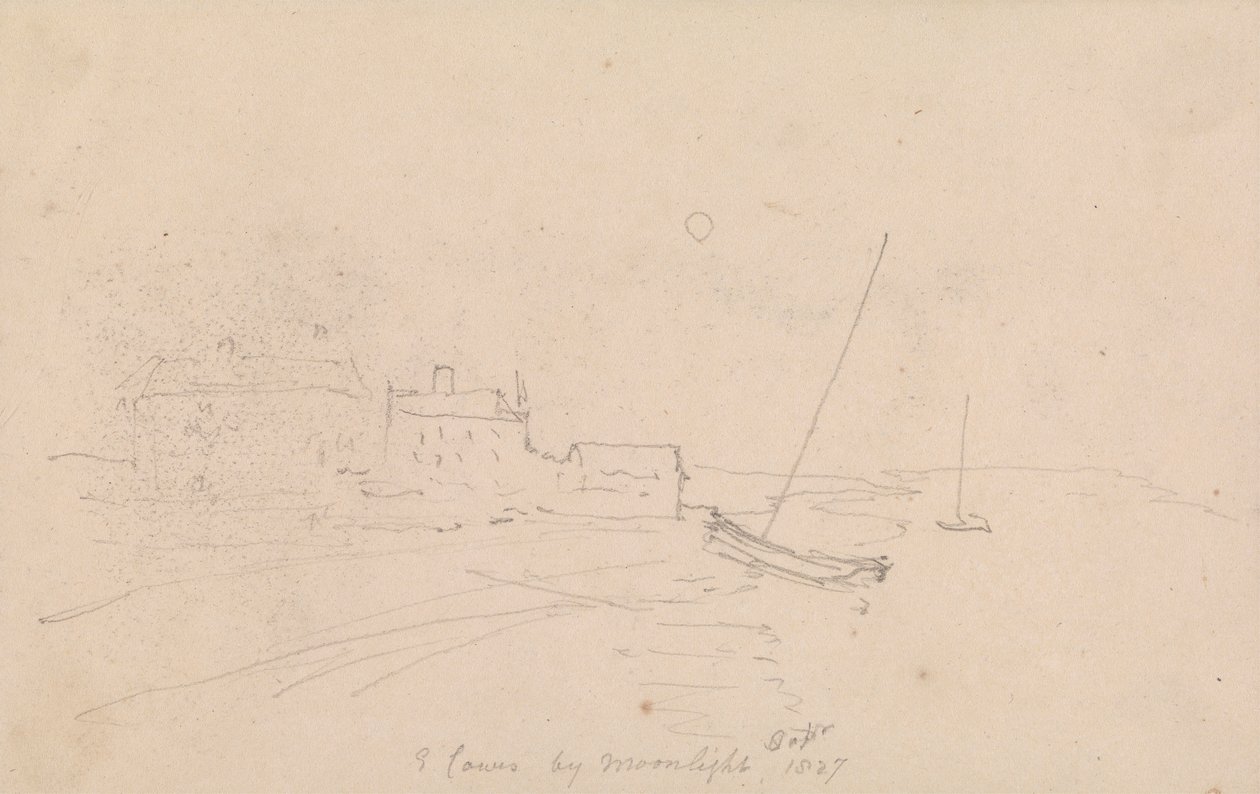 East Cowes af Moonlight, september 1827 af Capt. Thomas Hastings