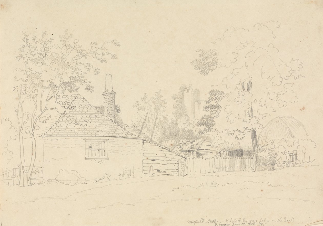 Milfield Stables, East Cowes, 15. juni 1828 af Capt. Thomas Hastings