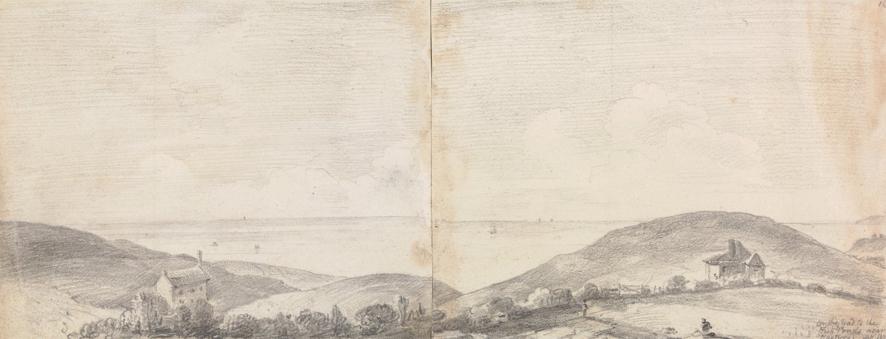 På vejen til fiskedammene nær Hastings, april 1820 af Capt. Thomas Hastings