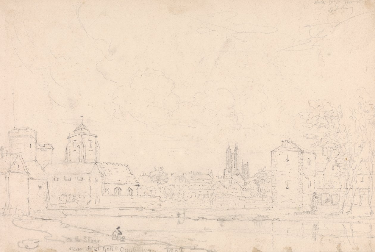 På Stour nær West Gate, Canterbury af Capt. Thomas Hastings