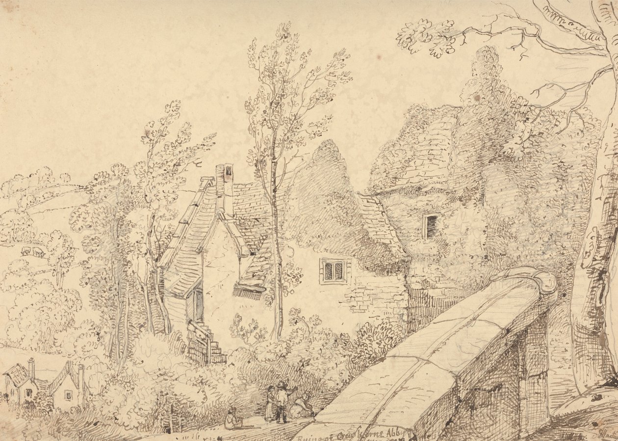 Ruinerne af Crewkerne Abbey, maj 1833 af Capt. Thomas Hastings