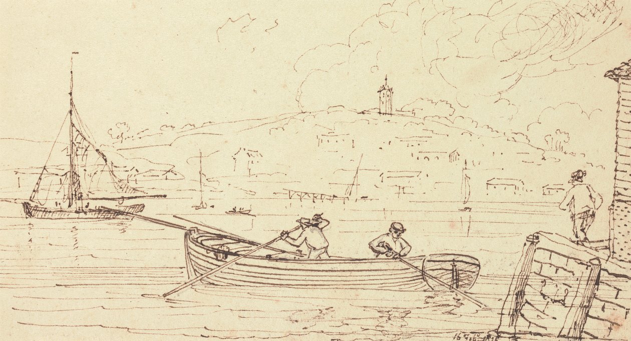 Skitse af bådmænd, West Cowes, 16. februar 1826 af Capt. Thomas Hastings