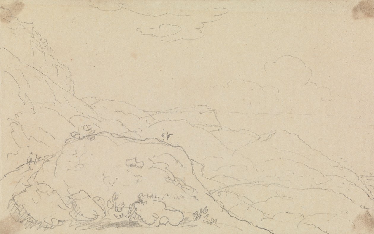 Skitse af Cliff and Hills nær kysten af Capt. Thomas Hastings