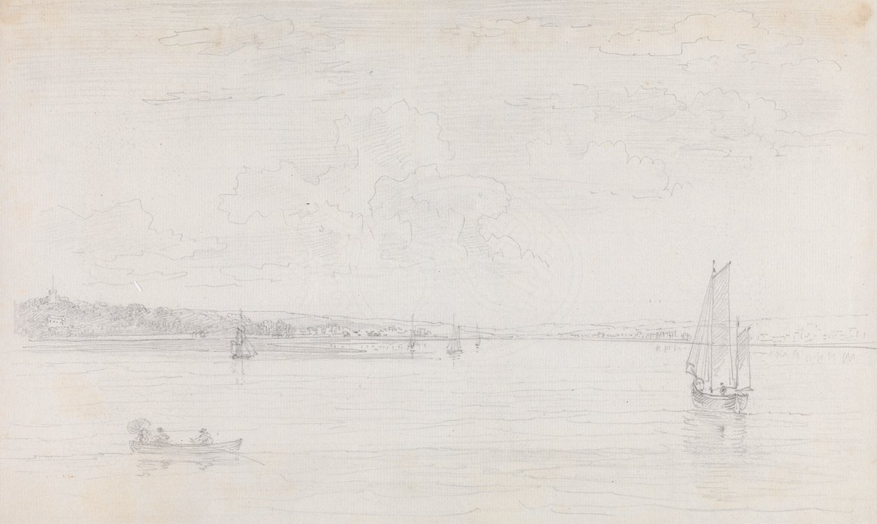Skitse af Cowes, Isle of Wight, fra Solent af Capt. Thomas Hastings