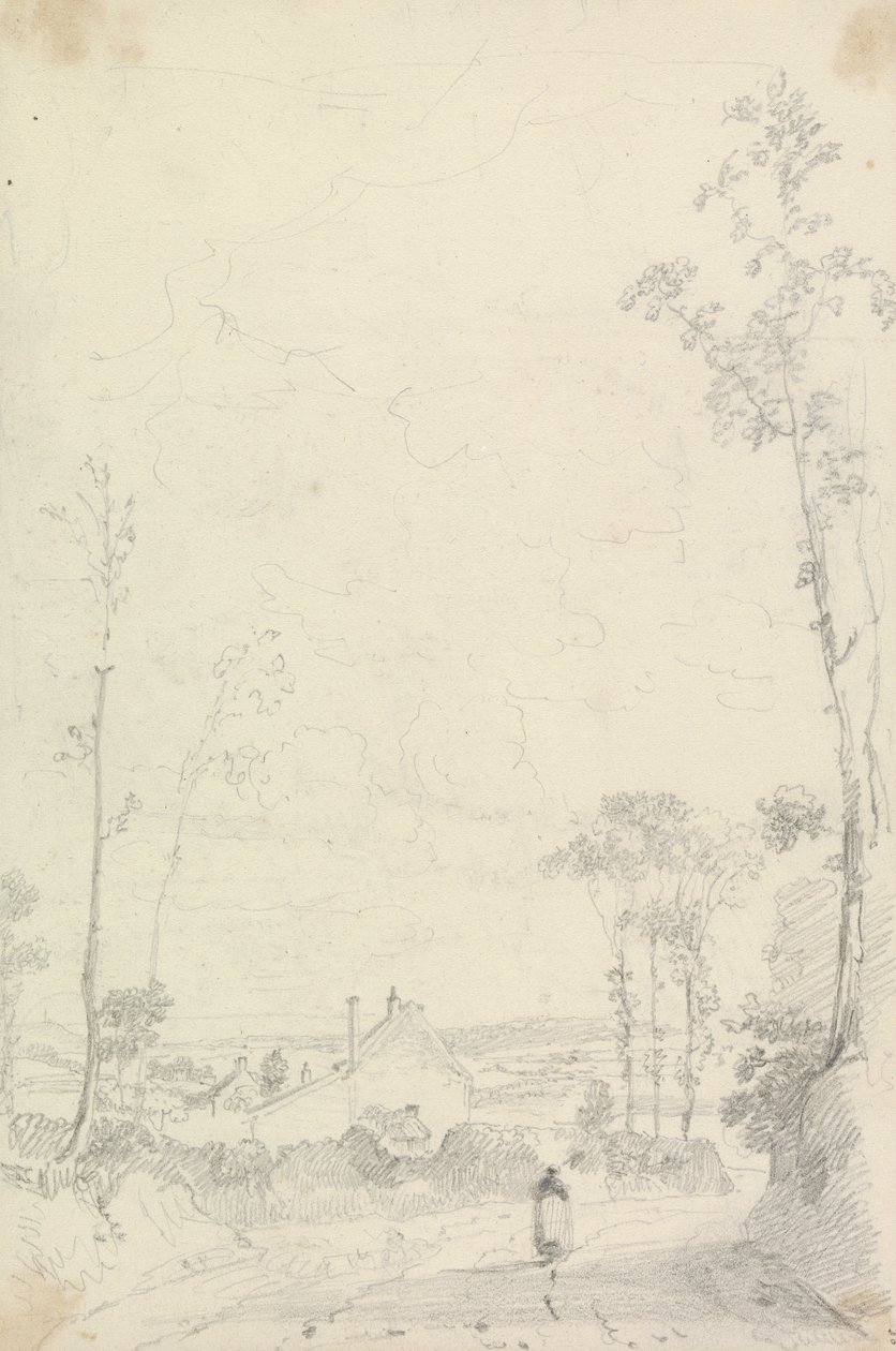 Skitse af et hus langs en hedevej af Capt. Thomas Hastings