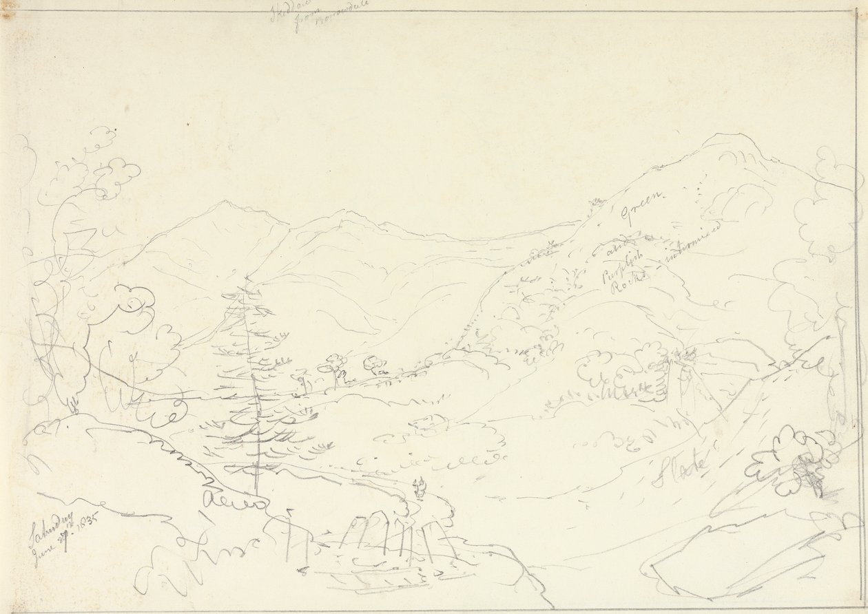 Skiddaw fra Borrowdale, lørdag den 27. juni, 1835 af Capt. Thomas Hastings