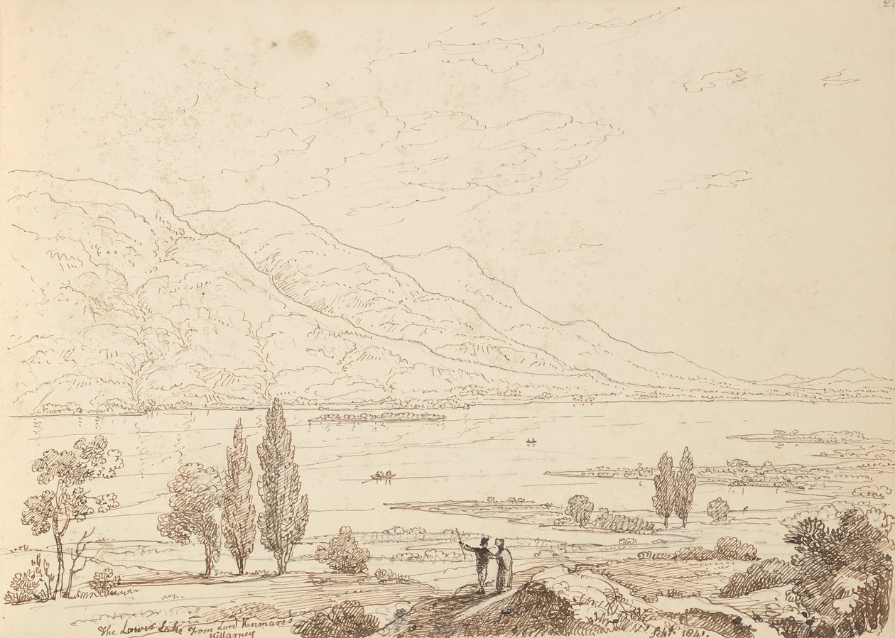 The Lower Lake fra Lord Kenmares, Killarney, september 1841 af Capt. Thomas Hastings