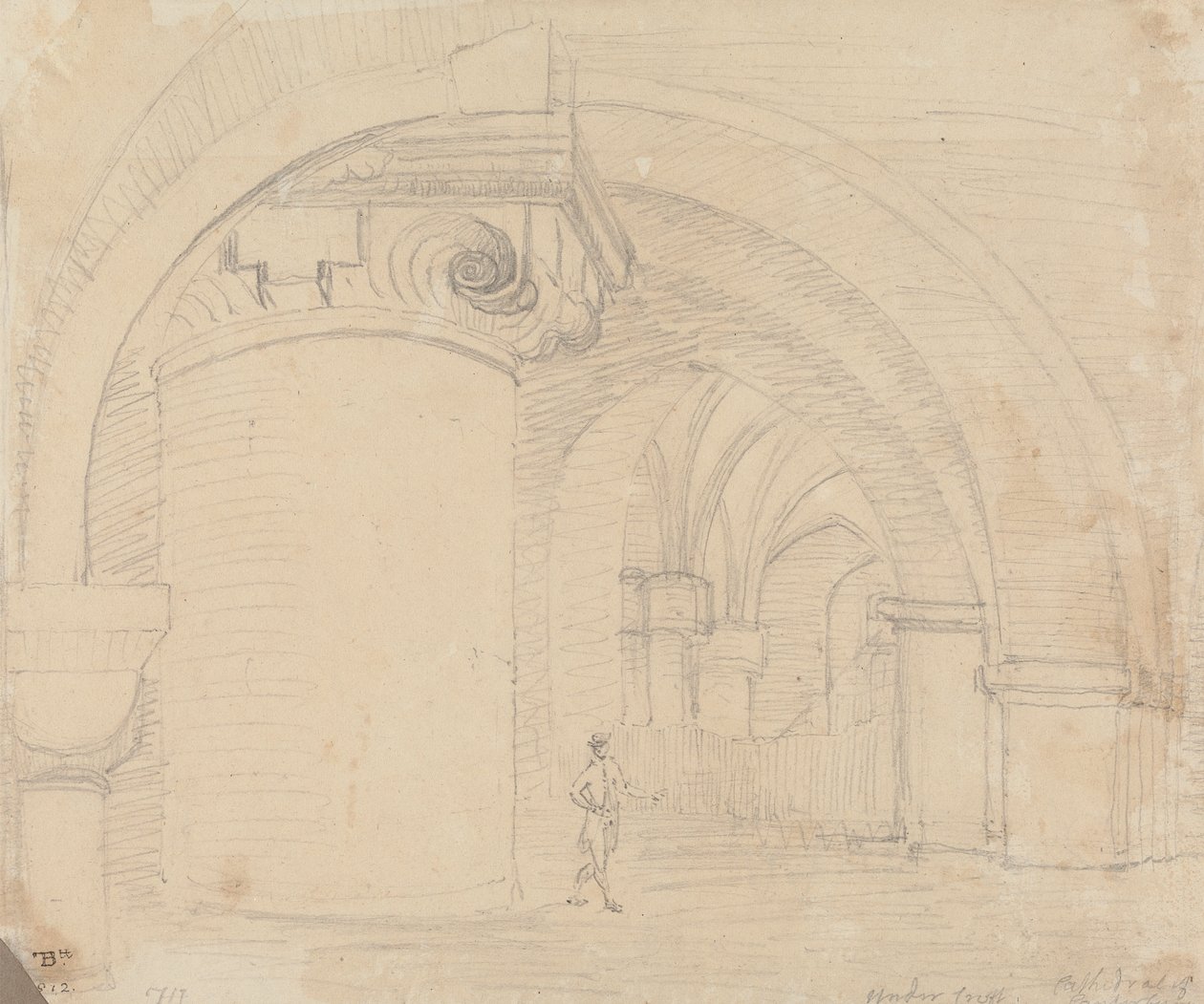 Undercroft, katedralen i Canterbury af Capt. Thomas Hastings