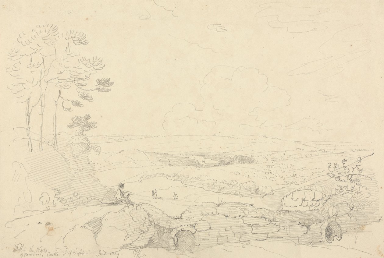 Inden for murene af Carisbrooke Castle, Isle of Wight, juni 1829 af Capt. Thomas Hastings