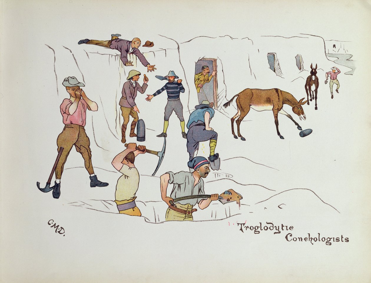 Troglodytic Conchologists, fra "The Leaguer of Ladysmith", 1900 af Captain Clive Dixon