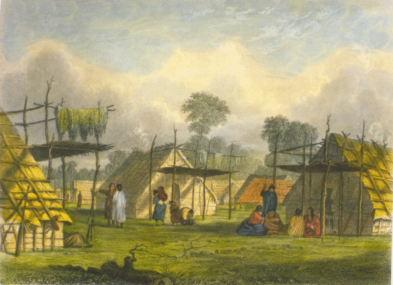 Dakotah-landsbyen, 1853 af Captain Seth Eastman